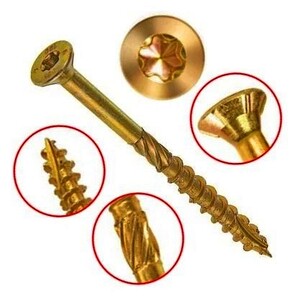 Шуруп для дерева посилений самосвердлюючий, головка потай ТХ 40, 8,0х160мм  (пачка 50шт)