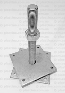 Опора стовпа дерев'яного регульована (домкрат) 150x150/150x150/8/M27x250мм, PB150